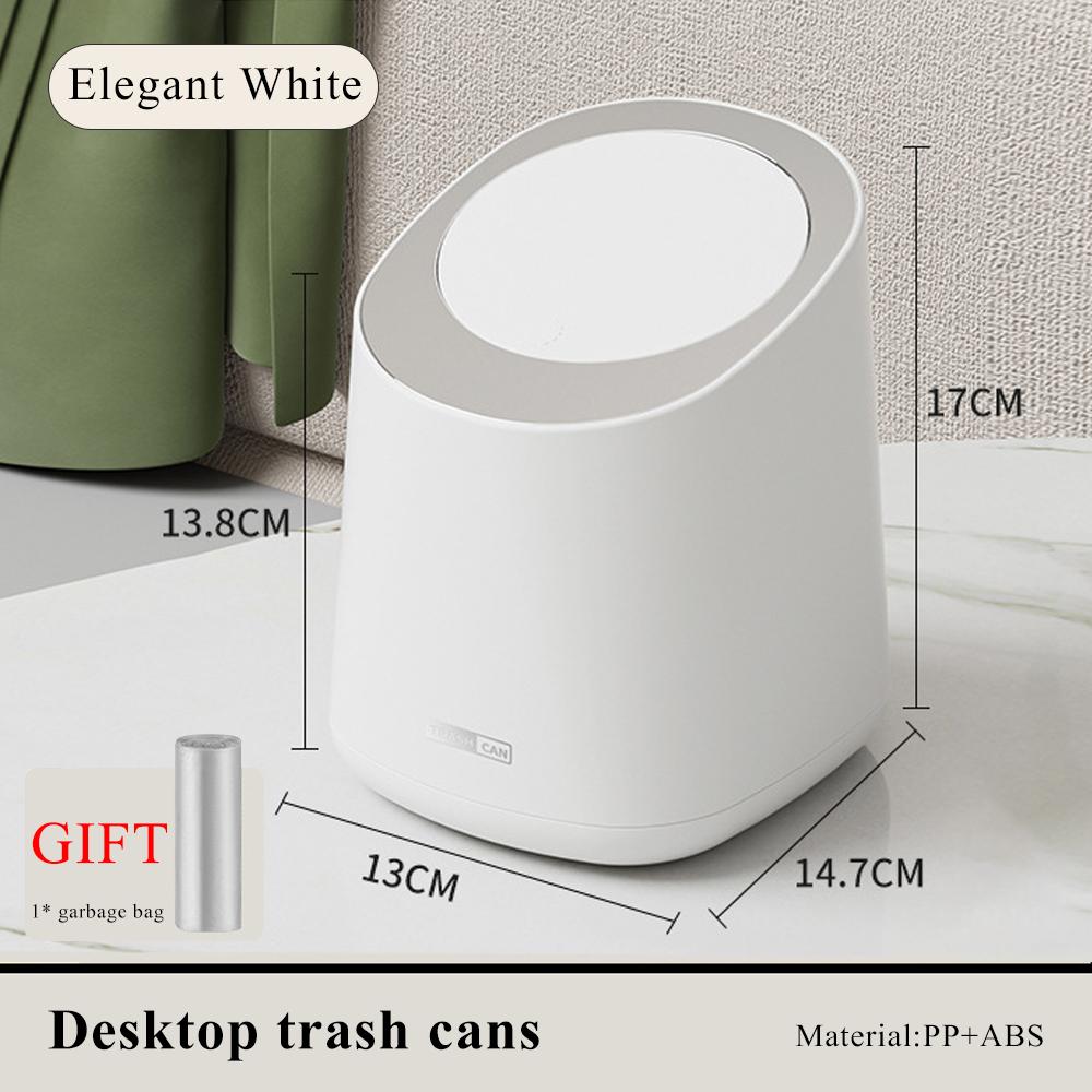 

Мини-контейнеры для мусора Настольная мусорная корзина Домашний стол Пластиковый мусорный бак с крышкой Офисные принадлежности Мусорные баки Разное Коробка-бочка Новая