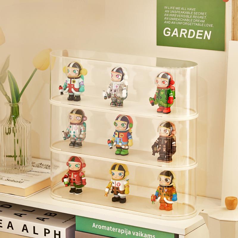 Blind Box Storage Display Rack Handmade Display Box Lego Doll Dustproof Transparent Acrylic Box Covered, Stackable Cartoon