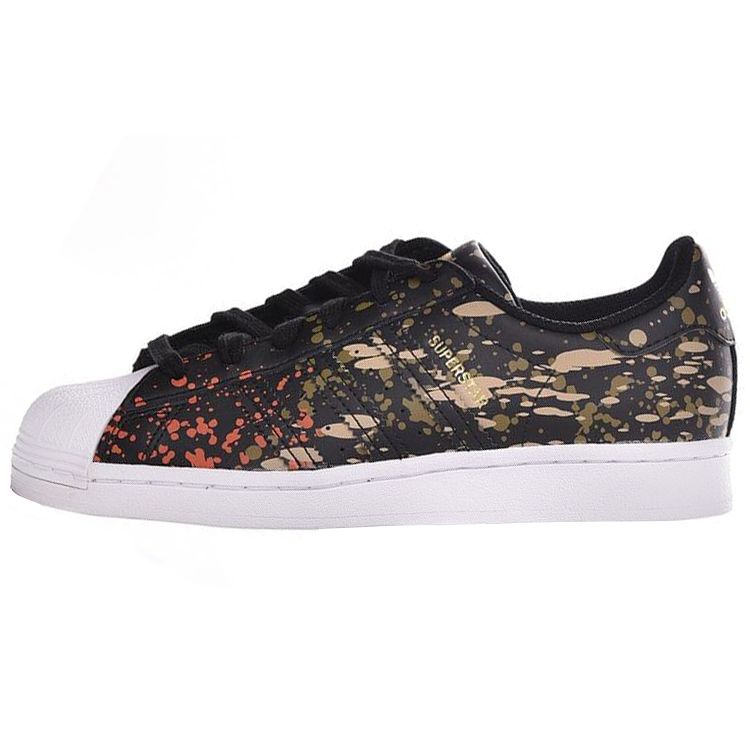 

adidas Superstar Splashes, Splatter and Drips — Черные мужские кроссовки Core-Black Fox-Orange FX5538