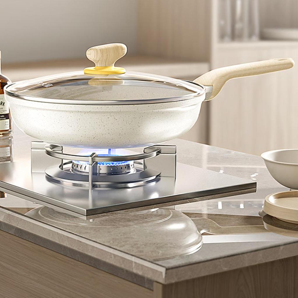 COOKER KING Non-Stick Frying Pan with Medical Stone Coating, Multi-Functional Low-Smoke Pan, 28cm