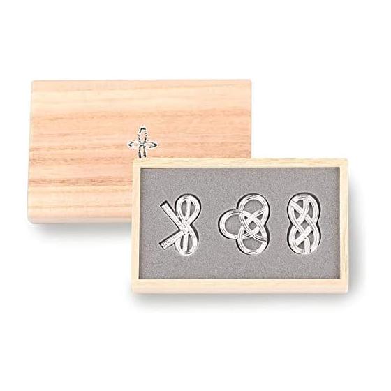 NOUSAKU Chopstick Rests - Musubi (Knot) Set of 3, 100% Tin, Mizuhiki Knot Motif, Auspicious Pattern, Wedding Favors, Gifts, Antibacterial, 100% Tin,