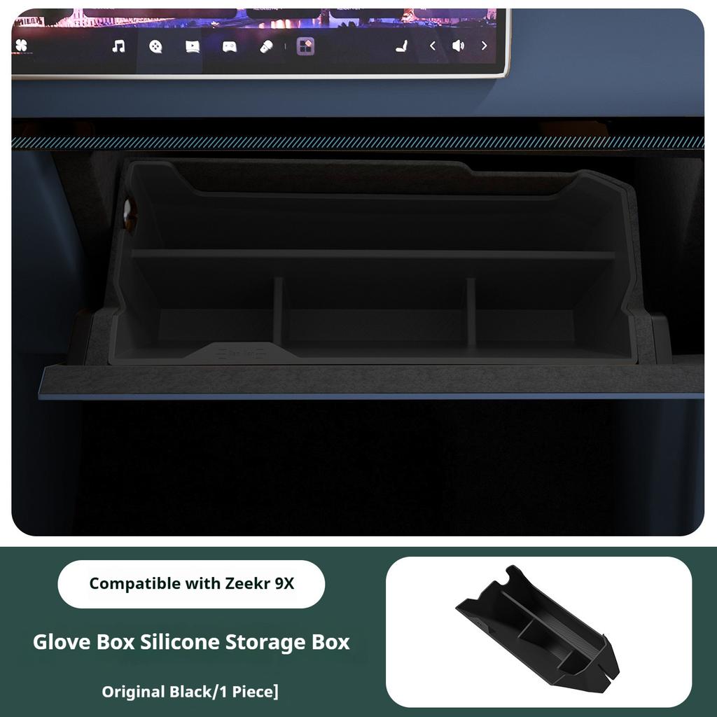 For 2026 For 2026 ZEEKR 9X Front Passenger Glove Box Storage Organizer Silicone Storage Box Interior Modification Accessory