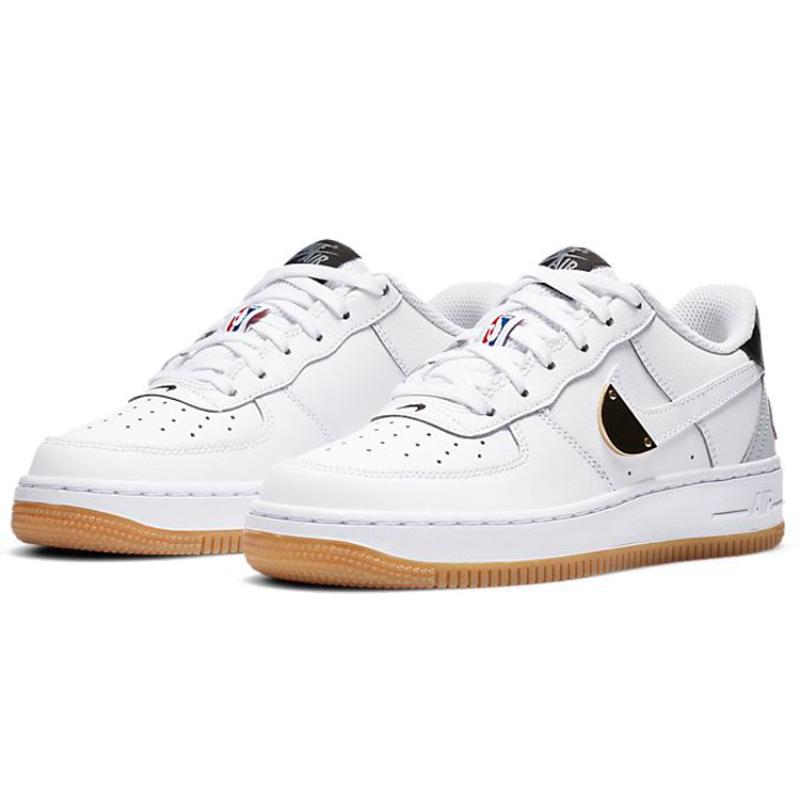 Nike NBA X Air Force 1 LV8 1 HO20 'White' GS Sneakers CT3842-100