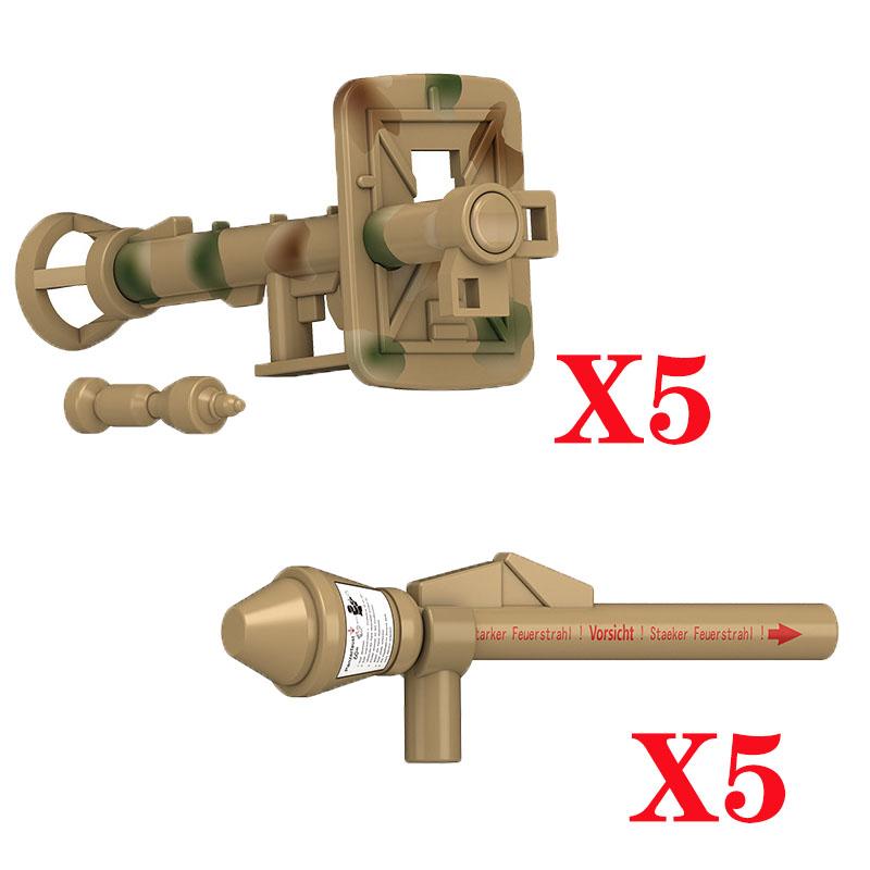 5/10 WW2 Soldier Weapons Building Block Two-color Printing Machine Rifle Submachine Sniper Guns Military Accessories Block Bricks C238