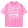 Power Art Font Design Print T Shirts Men Cotton Leisure T-Shirt Design Oversized T-Shirts Loose Fitting Short Sleeved