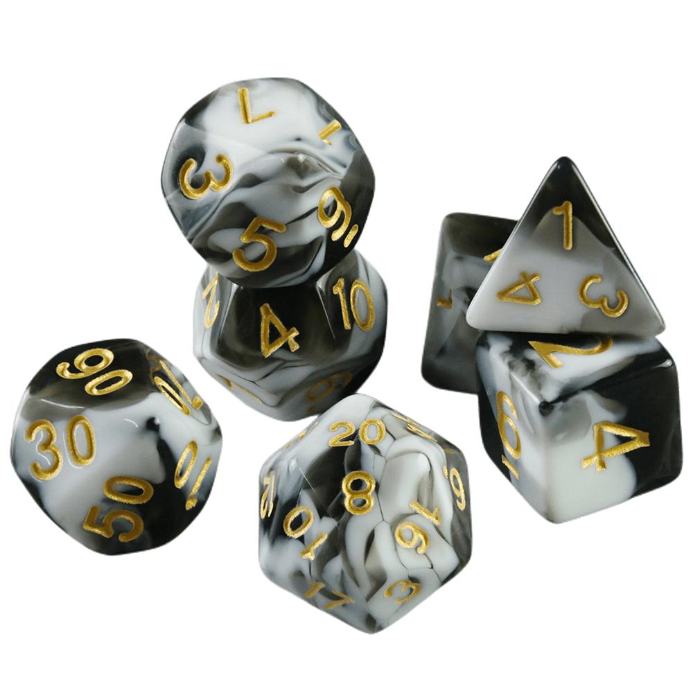 Multi-sided Digital DiceDND Game Dice 7pcs Polyhedral Double Colors Dice with Tube for RPG Board Game Party Supplies