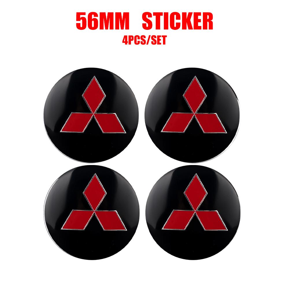 4pc 56mm Car Wheel Center Cap Rim Tire Hub Cap Badge Sticker For Mitsubishi Ralliart Outlander Competition Galant Mirage Eclipse