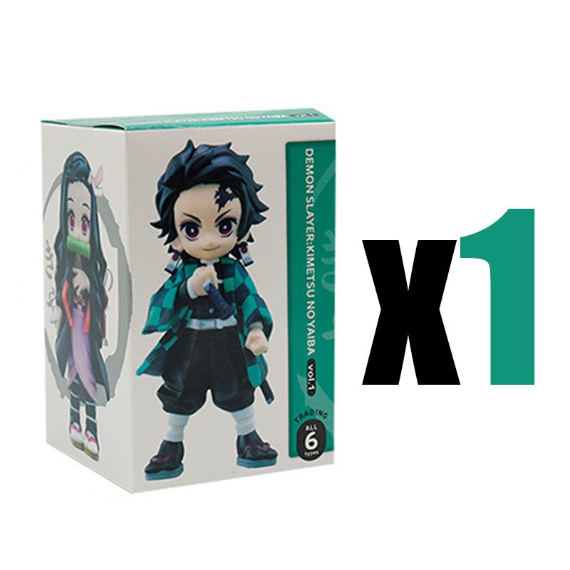 Anime Demon Slayer Kimetsu No Yaiba Multiform Figure Blind Box Beans Tanjiro Action Figure Warrior PVC Model Christmas Gift