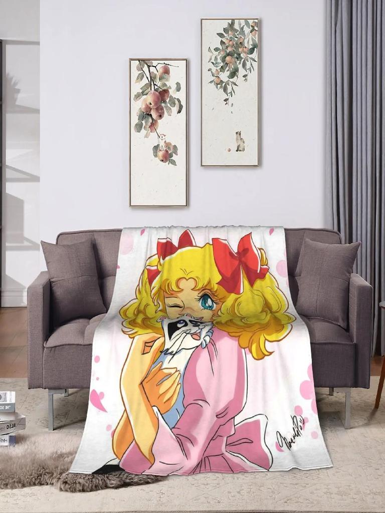 Candy Candy Manga Blanket Soft Quality Bedding Throw for Spring Home Decor Students Novelty Bedspread