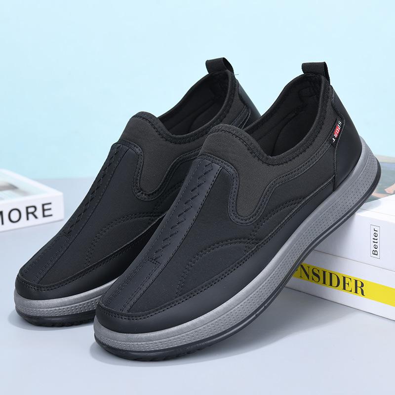 

Мужская повседневная обувь на мягкой подошве – Дышащая, универсальная, плоская тканевая обувь для весны и осени. Size 41 чёрный