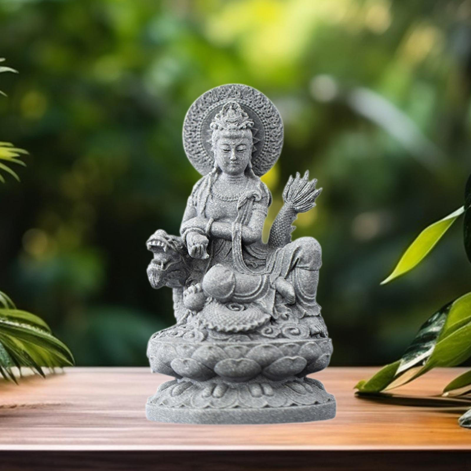 

Guan Yin Statue Traditional Crafts Kuanyin Figurine Female Buddha Sculpture for Desk Office