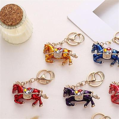 Horse Keychain Stylish Zodiac Pony Pendant Decoration Keyring Women Men Bag Charm Hanging Lucky  Year Gift
