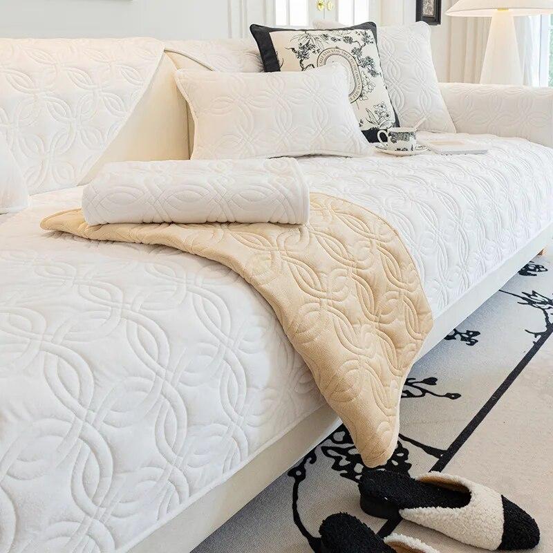 Nordisches Sofakissen aus Kristallsamt, vier Jahreszeiten, universelles neues Produkt, Sofakissen, cremefarbenes Gefühl, rutschfester Sofabezug, Kissenbezug