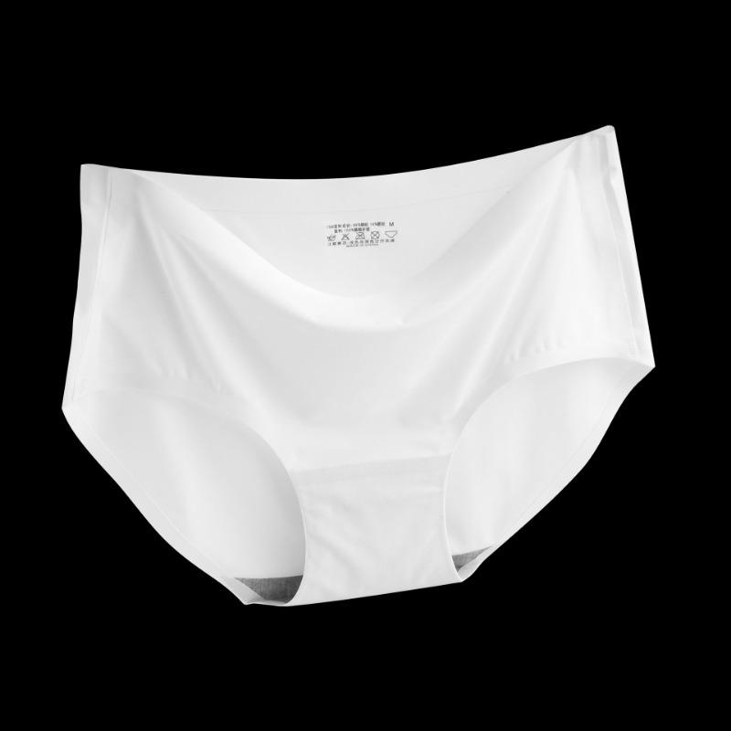 Women's Ice Silk Underwear Seamless Underwear One-piece Underwear Breathable Mid Waist Sexy Women's Underweartriangular Underwear Head