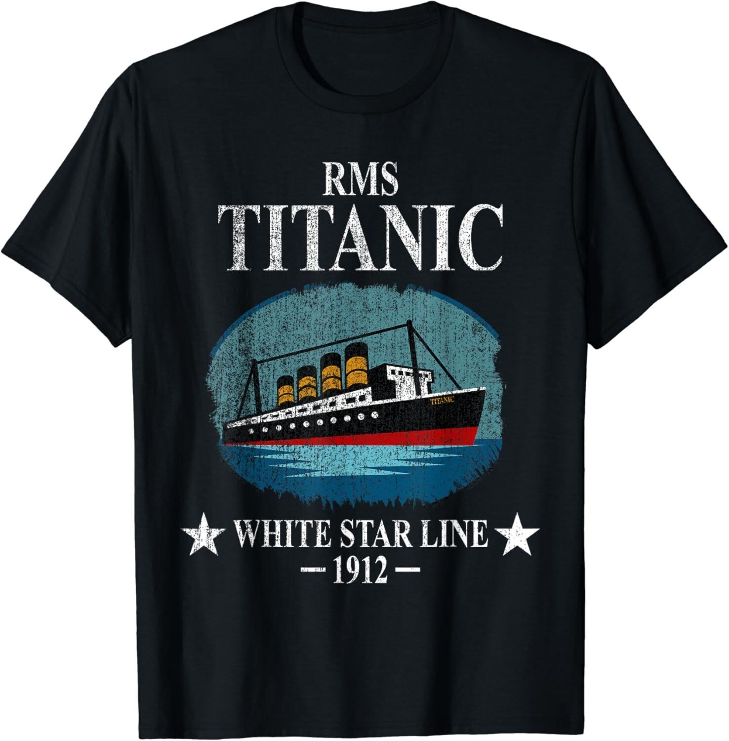 RMS ТИТАНИК Круизный лайнер White Star Line 1912 Подарок для мальчиков и девочек Унисекс футболка S разноцветный