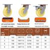 Heavy-Duty Silent Swivel Wheel with Brake - White Nylon, Thickened Steel Plate, High Load Capacity