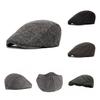 Beret Checkered Duckbill Retro Hat Vintage Men Woollen Cap Accessory Gift Adult