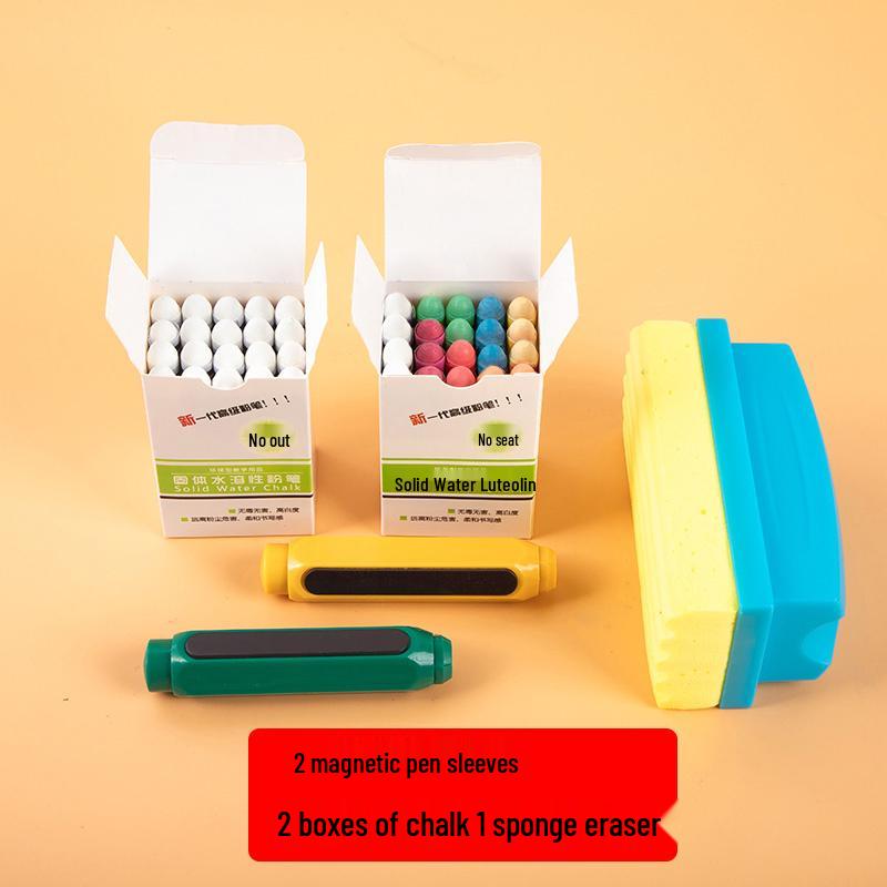 Set di Gessetti Colorati e Penne per Lavagna a Base d'Acqua e Pellicola Murale – Senza Polvere, Solubili in Acqua, Sicuri per Insegnanti e Bambini.