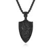 Collana Titanio Scudo Arcangelo San Michele Stile Vintage Europeo e Americano Dressing alla Moda