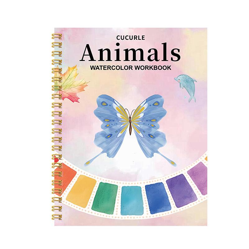 Caiete de lucru acuarelă Carte de colorat Prietenos pentru începători Kit de pictură Scene ușoare din natură Set de vopsele Artă Meșteșuguri