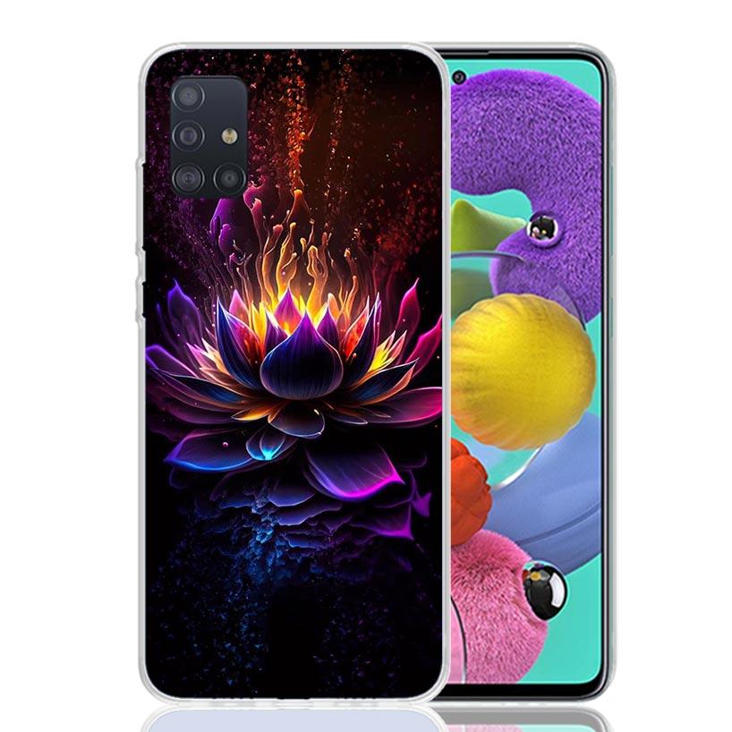 Buddhist Fire Lotus Phone Case for Samsung Galaxy A52 A51 A50S A12 A22 A32 A72 A10S A30S A31 A71 Note 20 Ultra 10 Plus S10 Galax