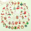 50 Christmas Drip-Oil Santa Claus Snowman Tree Pendants Ornaments Christmas Tree Decorations Children's Gifts