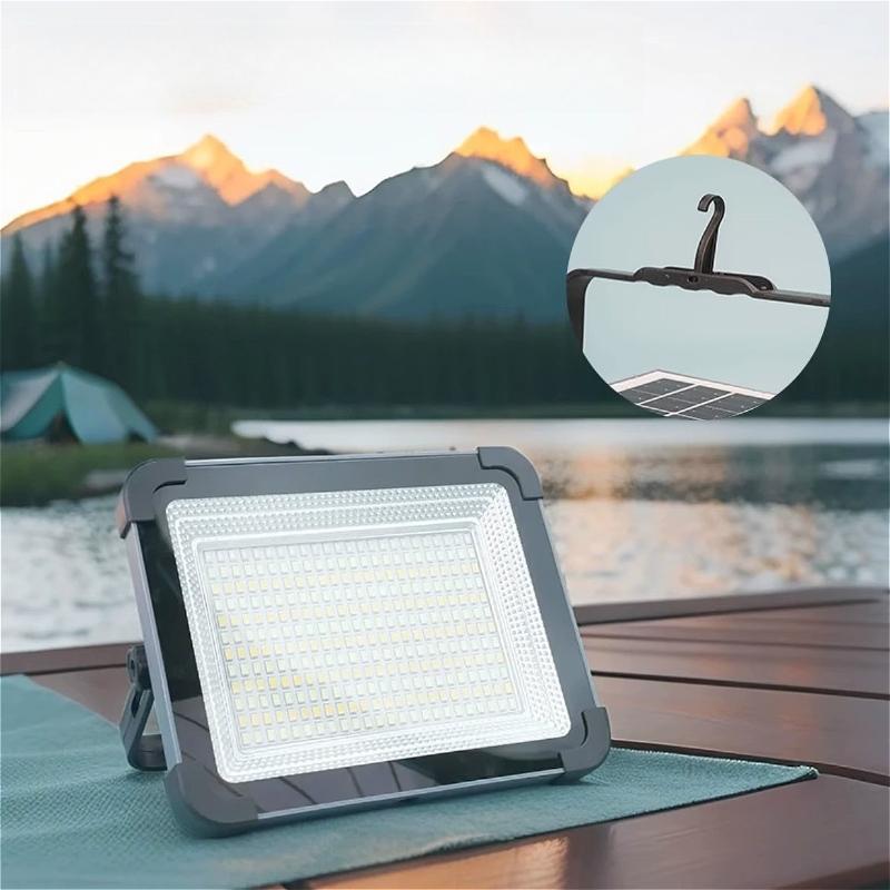 Portable Solar Work Lantern with Hook Outdoor Solar Light Camping Lamp Outdoor LED Rechargeable Emergency Light for Night Market