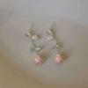 Diamond Drip Oil Flower Pearl Pendant Earrings Fashion Versatile Earrings Sweet Niche Premium Earrings Women