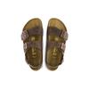 Birkenstock Leather Soft Comfortable Thick Sole Versatile Buckle Breathable Shoes Beach Sandals Unisex Sandals Brown 0034871