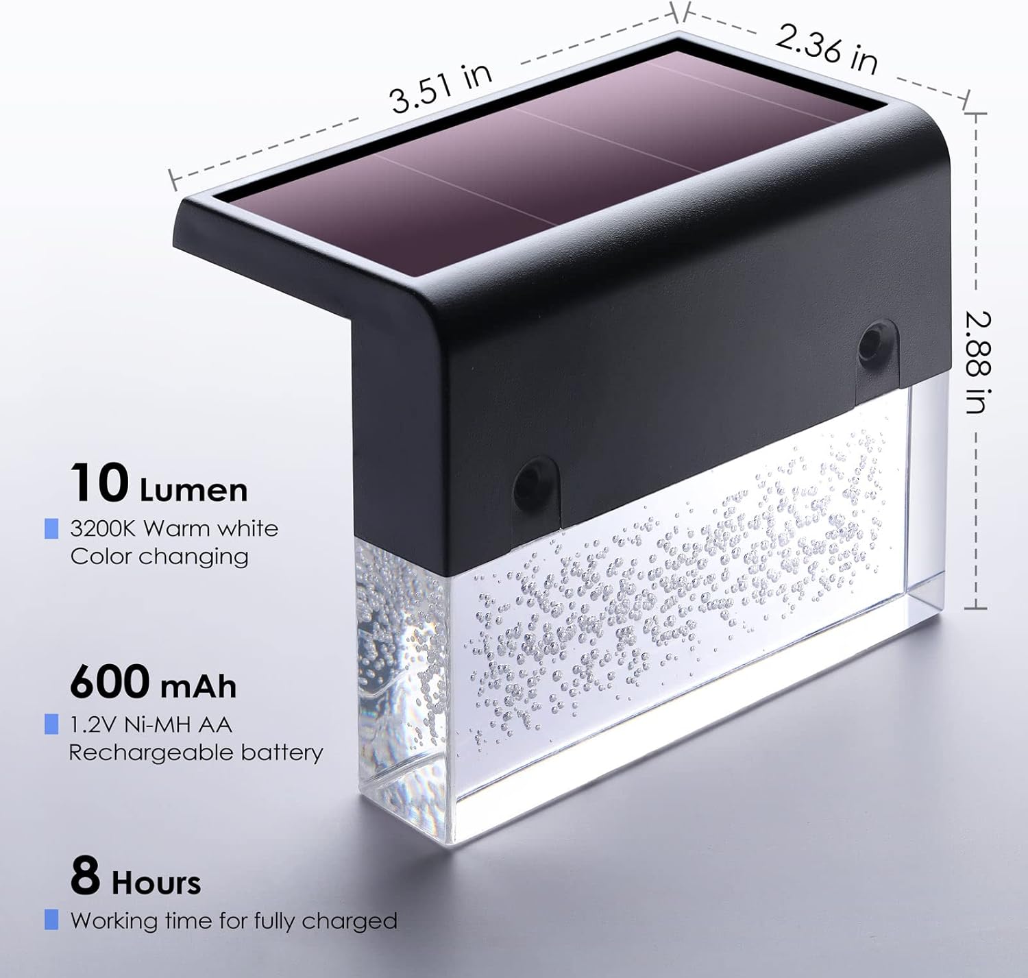 

Solar Deck Lights 3000K Warm White/Color Changing Outdoor LED Waterproof 6 Pack 6 Pack чорний