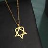 Irregular Five Pointed Star Necklace Stainless Steel Gold Plated Geometric Pendant For Women Daily Jewelry
