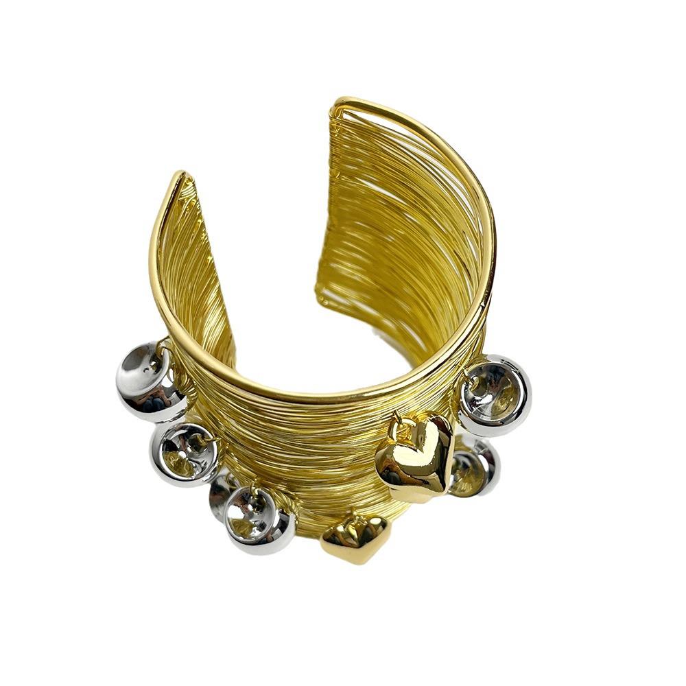 Wide Band Polished Open Bangle: Luxury Exaggerated Women's Bracelet/Armlet