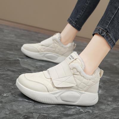New Winter Fleece-lined Thickened Sneakers Soft Bottom Warm Keeping Women's Cotton Shoes Casual Shoes 36-42