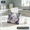 1pc Tissue Box, FANTASY STYLE ROSES MIST ENCHANTED Pattern, 2D Flat Printing, Keeps Dust Out, Can Be Washed, Tissue Bag, for Restaurant, 2D Flat