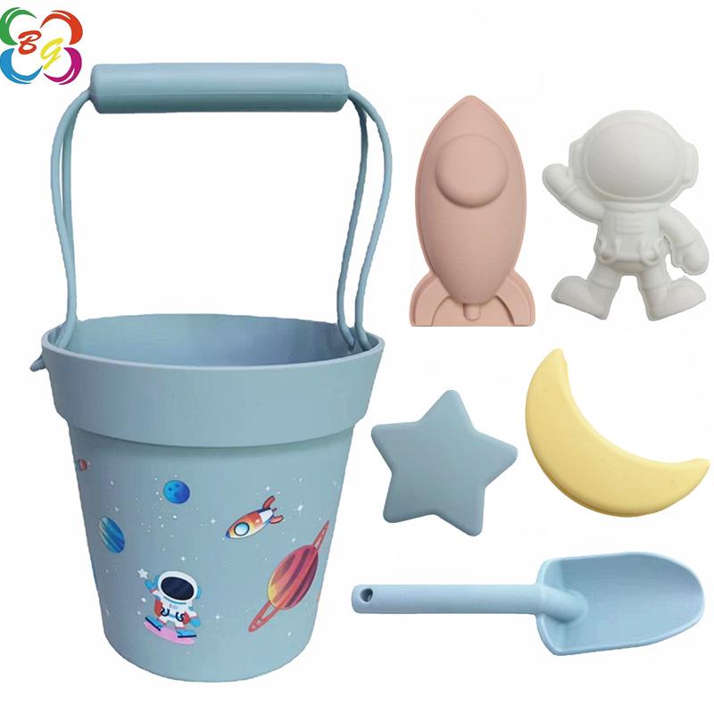 Outdoor Parent-Child Interactive Silicone Beach Bucket Set – Baby Sand, Water, and Snow Play Tools
