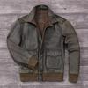 Chinese Size Classic Military A2 Air Force Leather Flight Jackets Vintage Stonewashed Cow Leather Jacket Men Soft Cowhide Mens Coat
