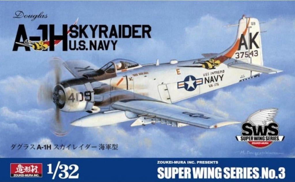 SWS Skyraider Navy Type Injection Plastic Kit Zoukei-mura 1/32 A-1H