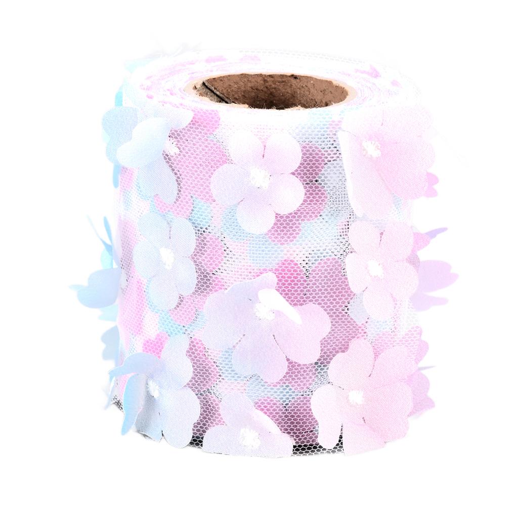 Flowers Tulle Rolls 8cm 10yd Exquisite Bright Beautiful DIY Flexible Wide Application Tulle Roll Spool FabricGradient