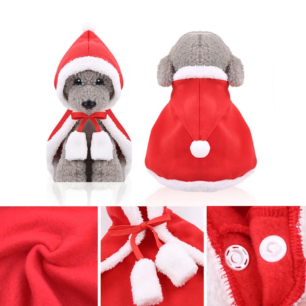 Christmas Cat Puppy Santa Hat Cloak Pet Cosplay Costume Clothing