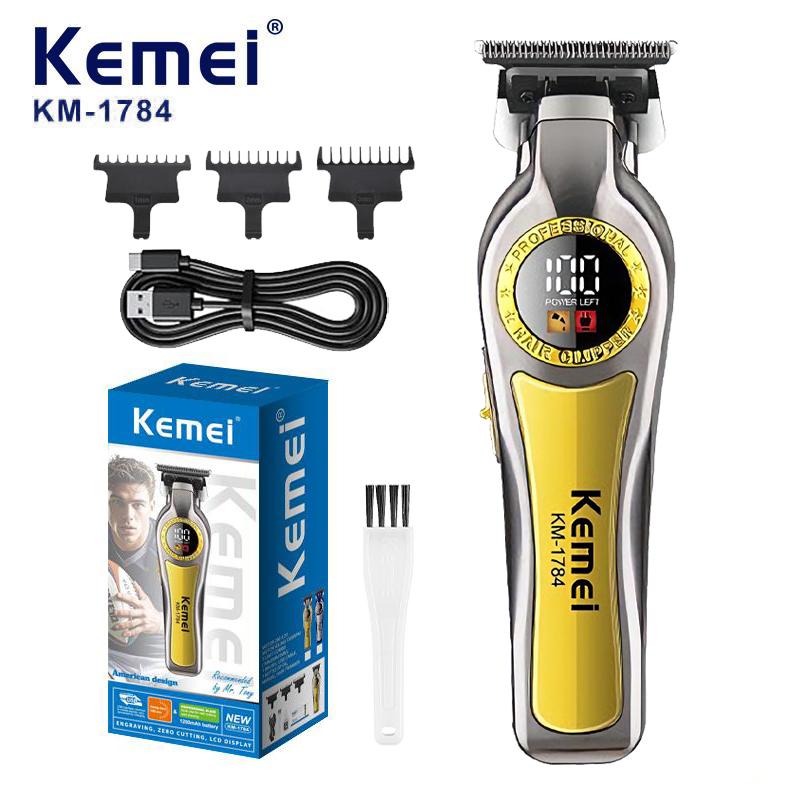 Kemei KM-1784 Electric Hair Trimmer Cordless Edgers Hair Clipper Rechargeable Finish Hair Cutting Machine Men Beard Trimmer