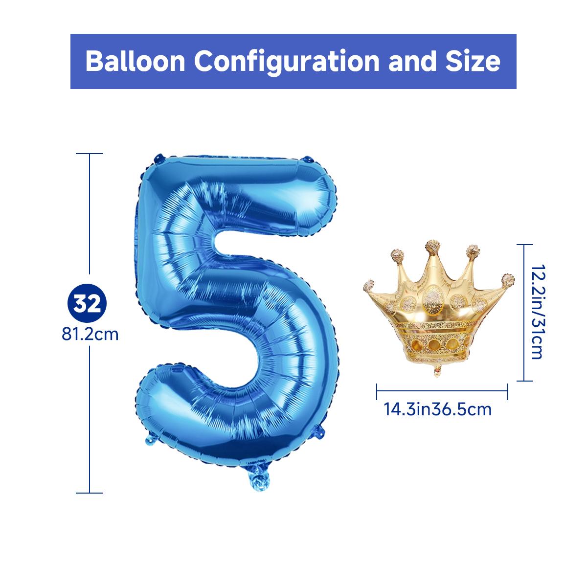 

2 32-дюймовых темно-синих фольгированных шара с короной в виде цифры для детей, мальчиков, девочек, на первый день рождения, на годовщину, на вечеринку, украшения 32inch