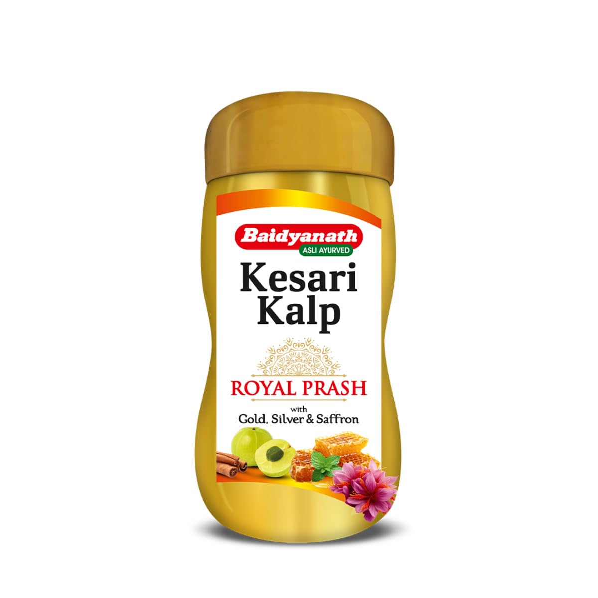 

Baidyanath Kesari Kalp Royal Chyawanprash 500g – Gold and Saffron Enriched Ayurvedic Revitalizer for Strength, Stamina, and Immunity Support
