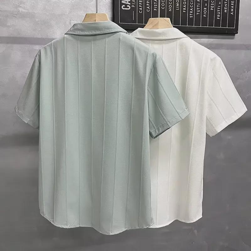 Košile s krátkým rukávem v japonském stylu jednobarevná pro mládež