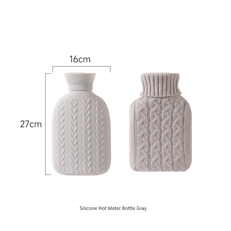 Fasola Water-Filled Hot Water Bottle Small Mini Silicone Hand Warmer Bag for Bed Use, Hot Compress for Belly, Baby Warm Water Bag