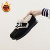 Velvet Cotton Shoes Girls 2024 New Winter Thickened Warm Retro Brown Cotton Shoes Platform Snow Boots BR092