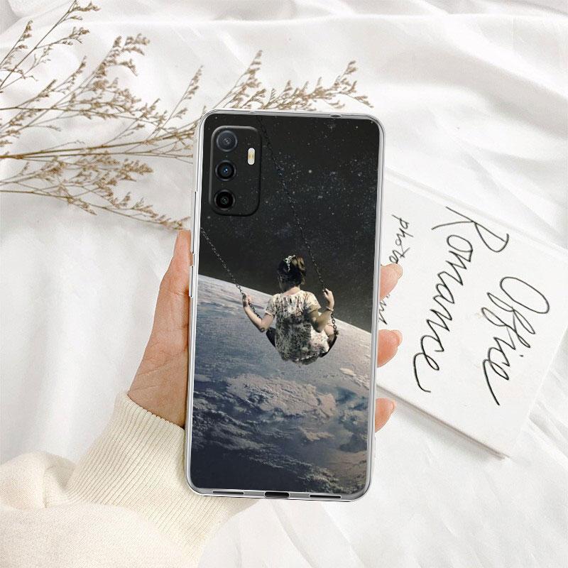 IK2 Abstract Space Astronaut Transparent Phone Case for Motorola Moto G7 G8 G9 G84 G85 G73 G24 G15 Z2 Play Power Plus
