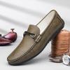 Fashion Genuine Leather Men Casual Shoes Fashion Formal Mens Loafers Moccasins Italian Breathable Slip on Flats Comfy Male Driving Shoes