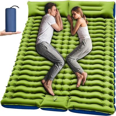 Doppel-Camping-Luftmatratze für den Außenbereich mit Fußpumpe - Feuchtigkeitsbeständig, Verdickte TPU-Luftmatratze