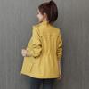 Women's Spring and Autumn Design Double-layer Zipper Collar Waist Thin Trench Coat Solid Color Slim Elegant Jacket