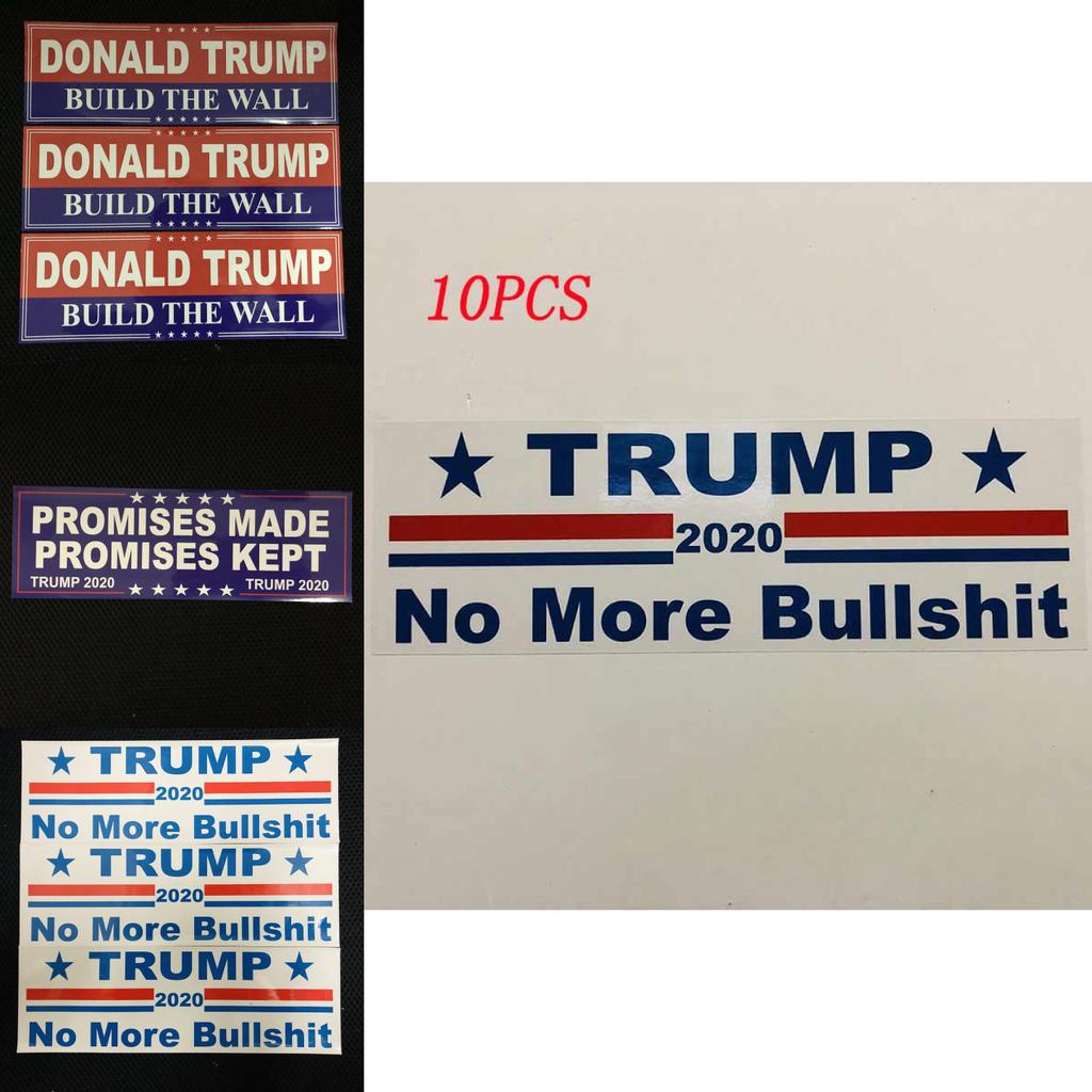 Donald 10pcs Trump Bumper Sticker 2020 Build The Wall Promises Kept Sticker Pack